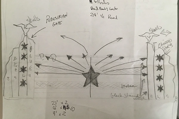 Grayscale Drawing of Gate