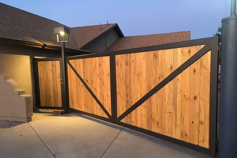 Residential Custom Gate with Custom Lighting